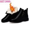 GKTINOO Winter Women Genuine Leather Ankle Boots Female Thick Wool Warm Snow Boots Mother Waterproof Non-slip Booties
