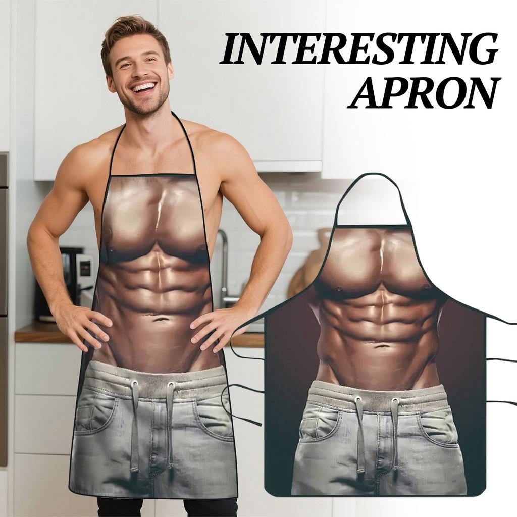 Funny And Quirky Printed Apron For Home Use, High-appearance-level Printed Kitchen Waterproof Apron.