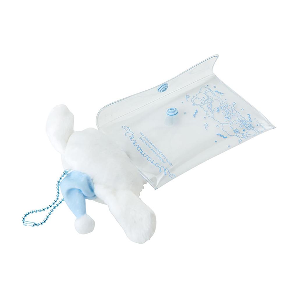 Sanrio Clear Case with Mascot Cinnamoroll Accessory Case Stuffed Toy Pouch 240869 (Nemunemu Time)
