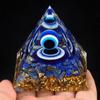 1Pc Natural Stone Ornament Decorative Reiki Healing Lapis Lazuli Pyramid Decor Devil's Eye Home Furnishings Positive Energy Meditative Jewelry 60x60mm