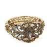 Vintage Bohemia Grey Crystal Women Bangle Turkish Indian Classical Cuff Bracelet Ethnic Banquet Bride Wedding Jewelry