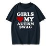 Girls Love My Autism Swag Funny Autistic Boy Gifts Awareness T Shirts Graphic Streetwear Short Sleeve Gifts Ideas T-shirt Men