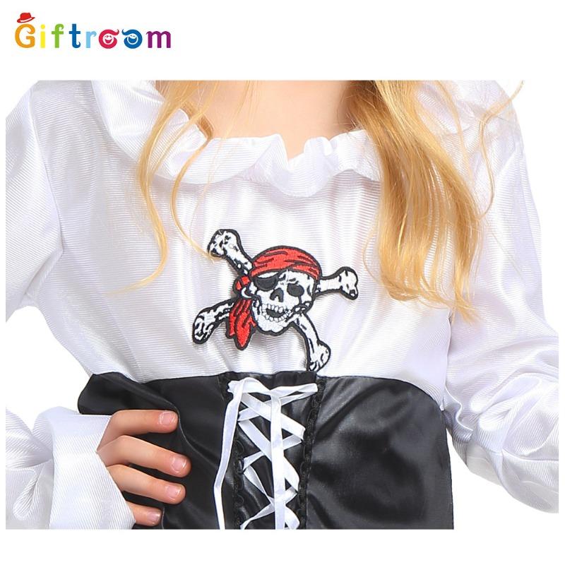Halloween Holiday Party Pirates of the Caribbean Female Elegant White Pirate Stage Performance Noble Costume