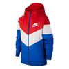 Kids Patchwork Casual Hooded Jacket Kids Outerwear Red White Blue CJ6722-657