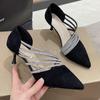 Fashion Women High Heels Sandals Crystal Brand Pumps Spring Summer New Trend Designer Stilettos Pointed Toe Shoes Women