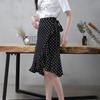 Summer Fashion Wrap Skirt Women Casual Chiffon One-Piece Lace-Up High Waist Irregular Ruffle Loose Polka Dot Skirts