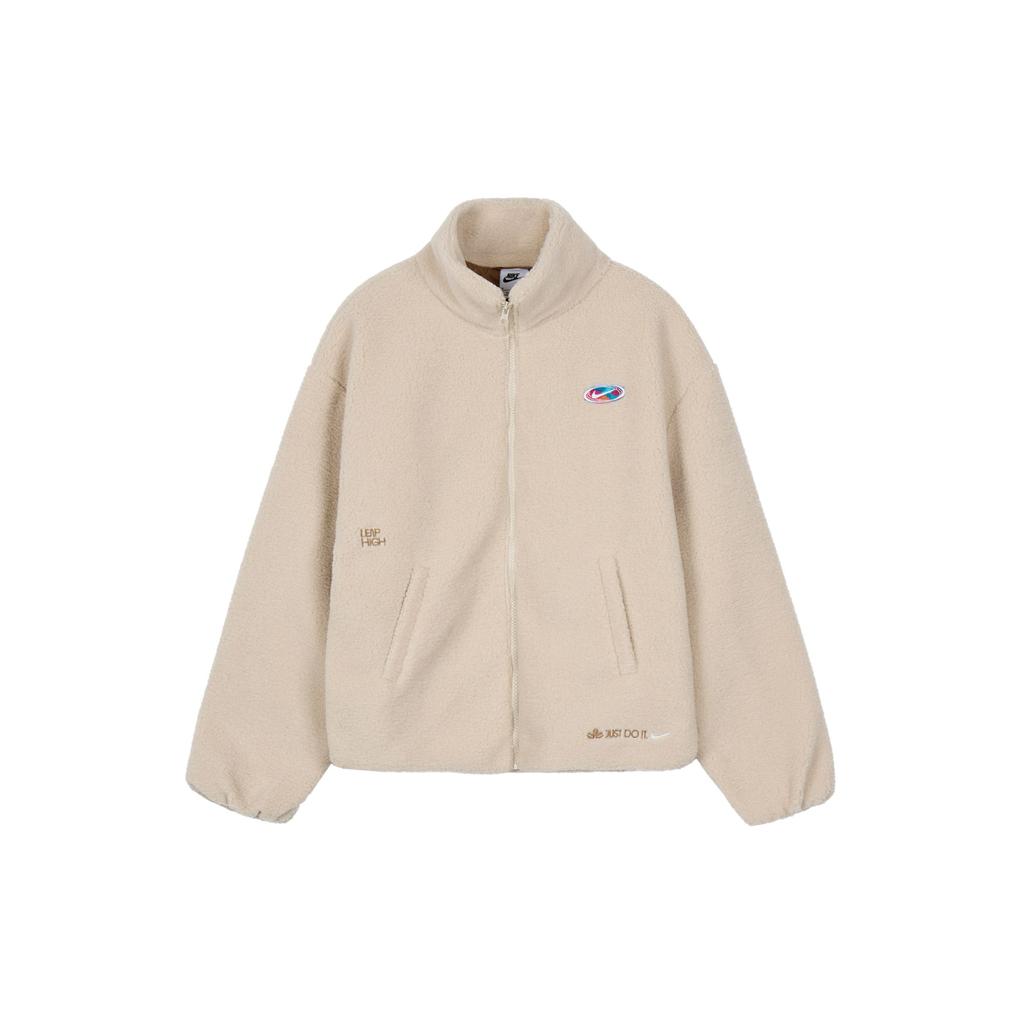 Nike Rabbit Year CNY Series Sportswear Fleece-Lined Woven Stand Collar Zip Jacket Women Jackets Beige White FD4796-126