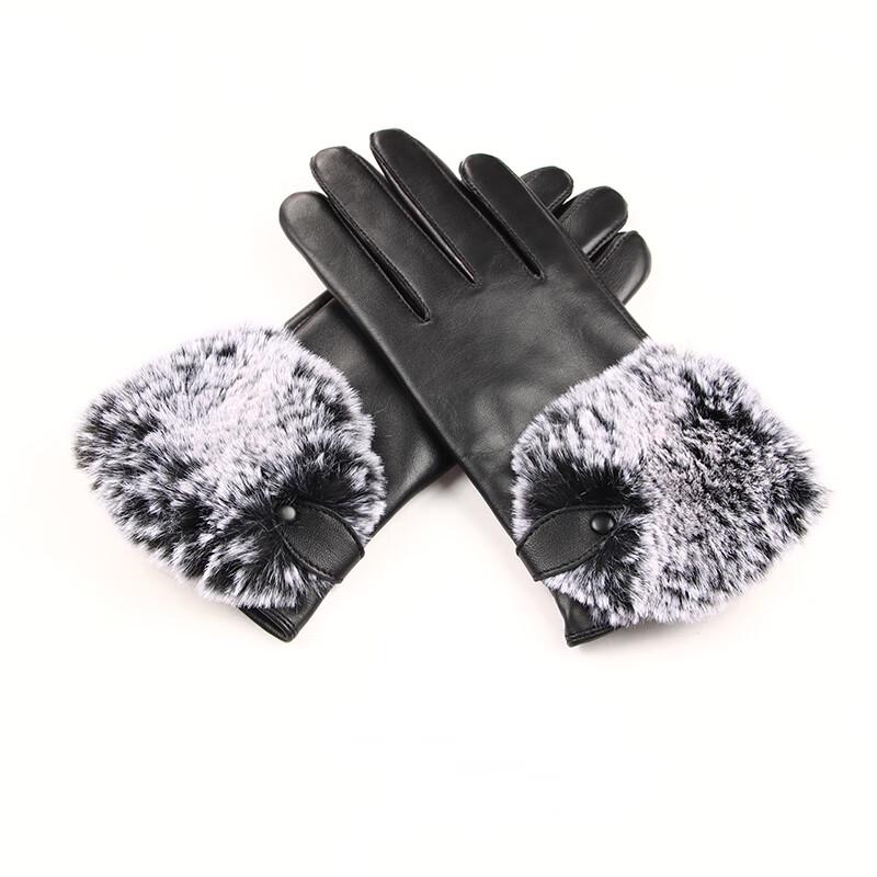 Hengyuanxiang Women's Lambskin Warm Gloves