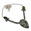 Kambaba Jasper Peridot Gemstone 925 Silver Plated Jewelry Necklace 18"