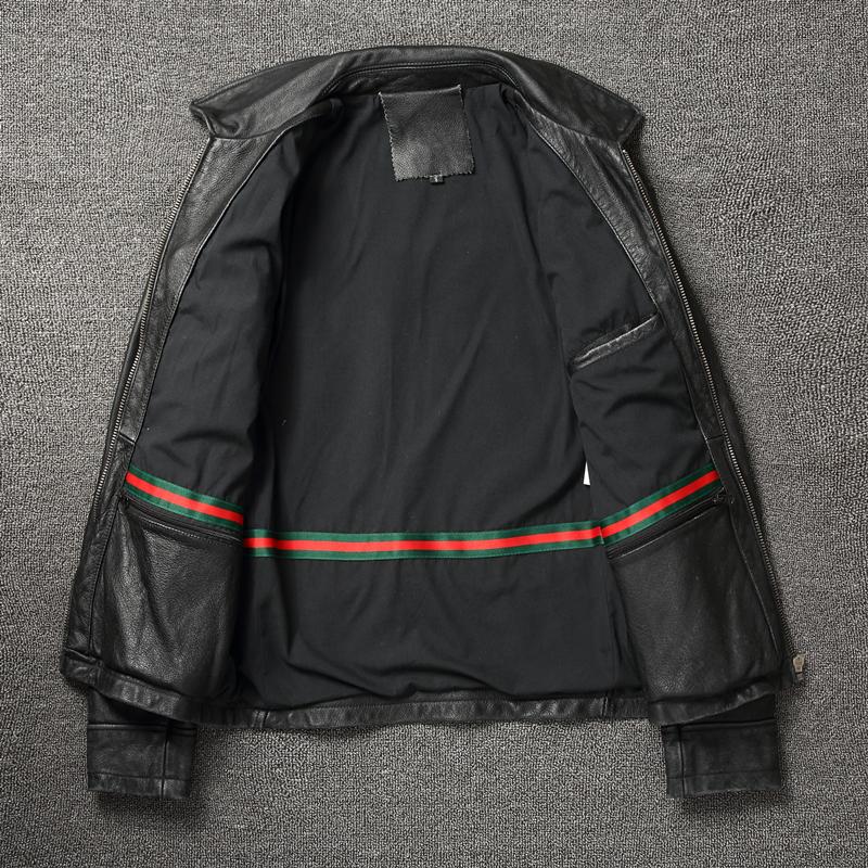 Men Cowhide Coat Vintage Men Leather Jacket Genuine Leather Clothes Men 'S Winter Jacket Motorcycle Biker Jackets