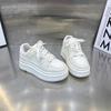 Fashion Little White Shoes Women's 2025 Spring New Platform Casual Heightening Shoes Versatile Lightweight Lace-up Board Shoes Muffin Shoes