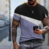 New Summer Men's Fashion T-shirt Personality Blue Pattern Printed Men's T-shirt Top