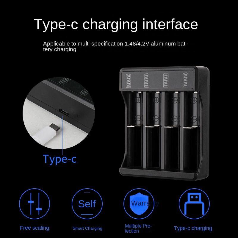 2/4 Slots Universal Battery Charger for 18650 18500 16340 14500 26650 Rechargeable Lithium Battery USB Charging Adapter AVE