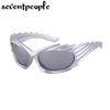 Spike Rectangle Sunglasses Women Men  Luxury Brand Designer Fashion Punk Sun Glasses for Male Steampunk Y2K Sports Sunglass