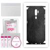 apgo Protective Skin Sticker for the Back+sides Compatible with Oppo A5 (2020), Full Wrap Film, Foil, Vinyl - Pattern Black Leather