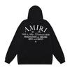 875 Amiri Letter Print Spring and Autumn Loose Plus Size Thin High-quality Cotton Hooded Couple Hoodie