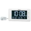 Seiko Clock Digital Alarm Temperature and Humidity X 23 X Cm DL216W, Clock, Radio-Controlled, AC-Powered, 3-Mode Display, Display, White, Dimensions