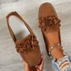 2024 New Fashionable Versatile Women's Flat Shoes Comfortable Shallow Slip-ons Flower Decoration Spring and Autumn Zapatos