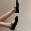 Metal Camellia Ballet Soft-soled Single Shoes Women's Spring Small Gold Buckle Mary Jane Flat Shoes Small Leather Shoes