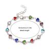 1Pc Exquisite Colorful Heart Bracelet for Women Charm Metal Chain Bracelets Party Birthday Jewelry Gift