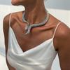 Exaggerated Silver Snake Alloy Collar Punk Style Winding Choker Necklace Retro Fashion Personality Spring Style Collar for Women