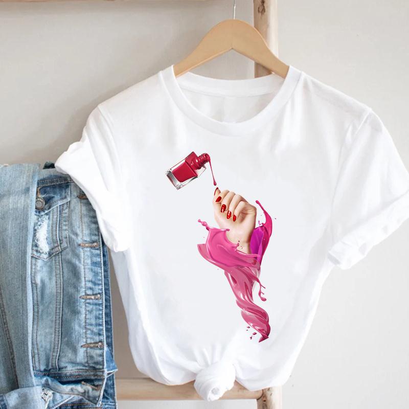 Women Crown Eye Lashes Eyelashes Summer Fashion Tshirt Short Sleeve Lady Print Tee Top Female Clothing Casual Graphic T-shirt
