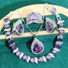 Jewelry Europe and The United States Hot Anti Allergy Zircon Bracelet Necklace Earrings Jewelry Set