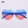 Adults Colorful Candy Color Party Sun Glasses Shades Heart Glasses Heart-shaped Sunglasses