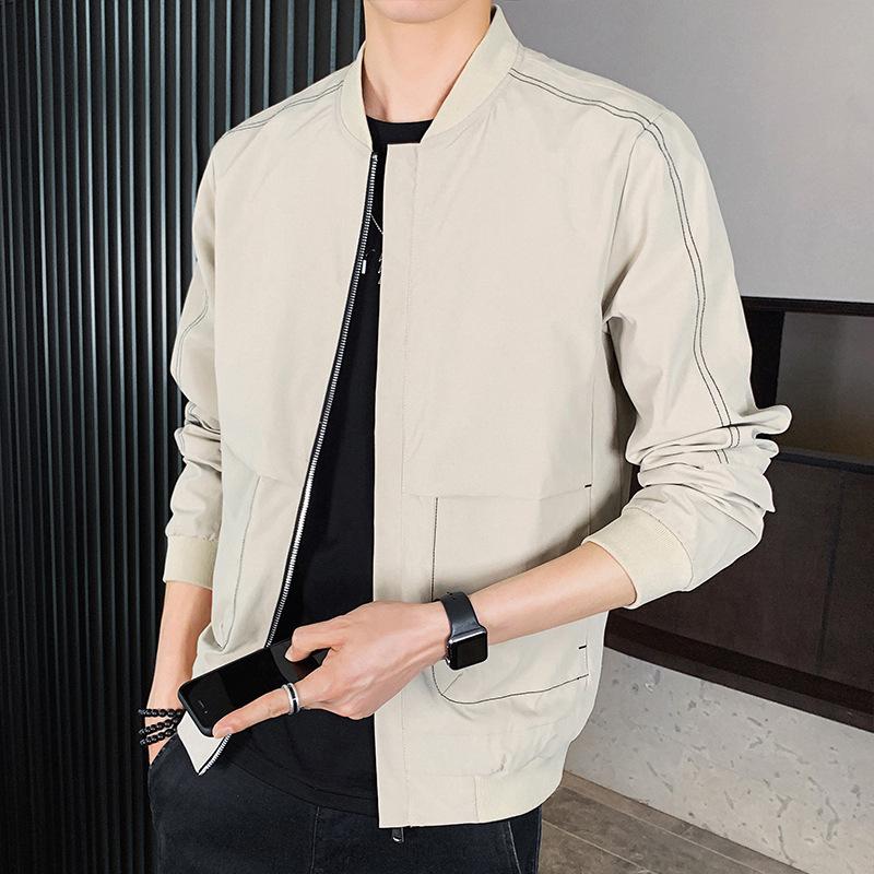 Autumn and Winter Thin Jacket Men's Jacket Trendy Men's Clothing Handsome Jacket Men's Stand-up Collar