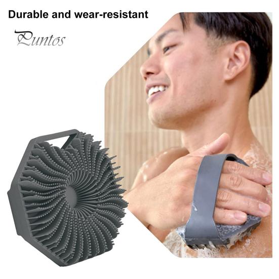 Shower Brush Polygon Soft Skin Exfoliating Scalp Massage Portable Ergonomic Handle Anti-septic Body Brush Bath Shower Brush Scrubber