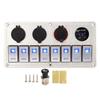 Rocker Switch Panel 8 Gang 12‑24V 5 Pin Blue Light Toggle On Off Lights Control Switch Panel