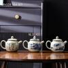 200ML Chinese Ceramic Teapot Ru Kiln Ice Crack Glaze Can Raise Tea Kettle Handmade Porcelain Teaware Household Tea Pots