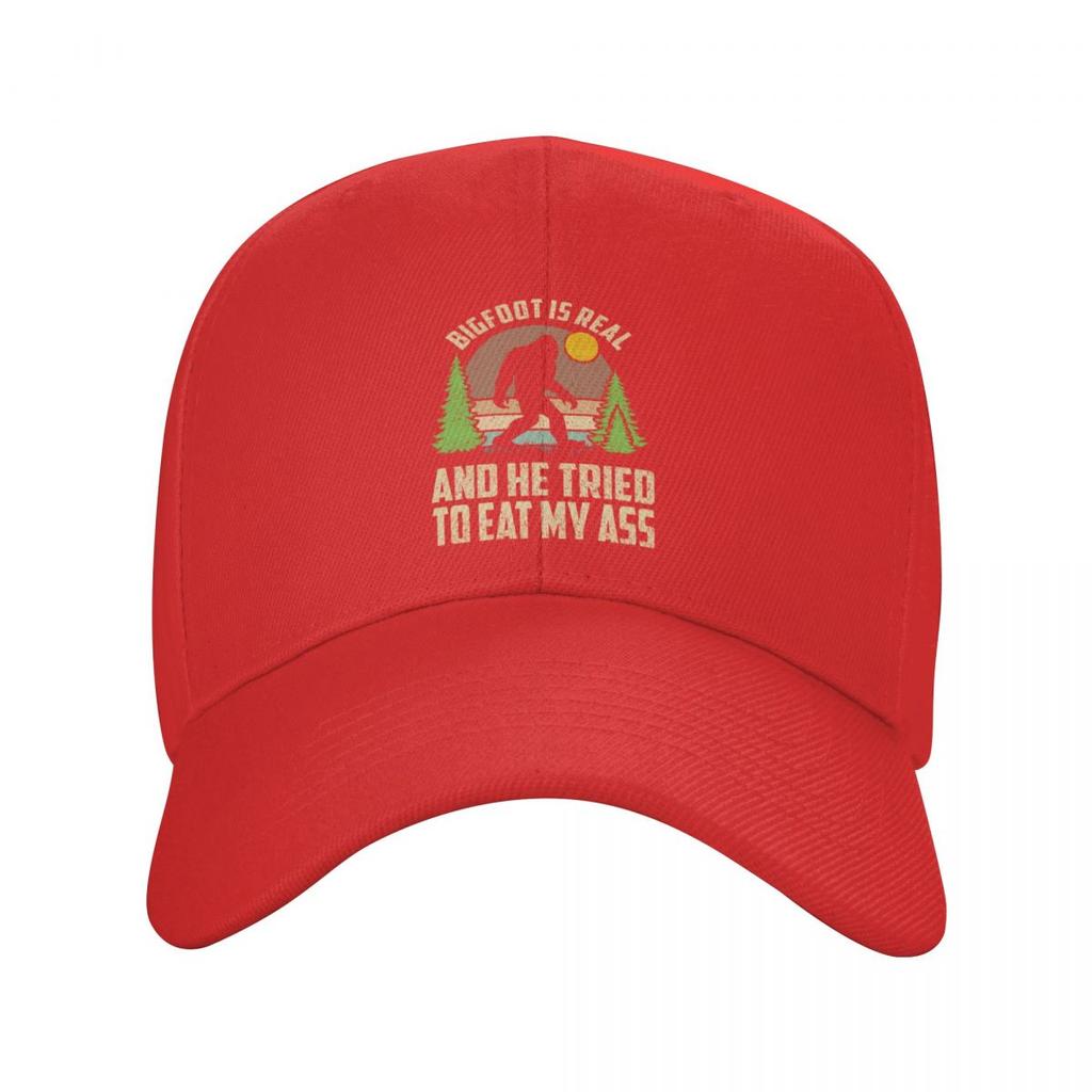 Classic Bigfoot Is Real And He Tried To Eat My Ass Baseball Cap Unisex Women Custom Adjustable Unisex Dad Hat Hip Hop Snapback Caps