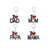 I Love Mom/Dad/Mama/Papa Letters Pendant Keychain Father's/Mother's Day Jewelry