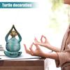 Yoga Meditation Sitting Turtle Figurine Resin Sea Turtle Statue Model Animal Sculpture Ornament Indoor Outdoor Garden Home Office Decoration