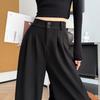 Narrow Suit Pants Women's High-end Drape Autumn New High-waisted Thin Small Straight Wide-leg Pants
