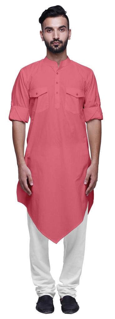 Atasi Long Sleeve Designer Kurta For Men Indian Cotton Casual Long Kurta