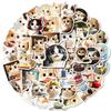 50 Oil Paintings Cat Graffiti Stickers Cute Round Face Kitten Waterproof Decorative Stickers DIY Refrigerator Skateboard Flat Board