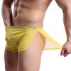 Men's Side Slit Pajama Shorts Sexy Low Waist Ultra-Thin Sleeping Bottom Homewear
