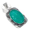 Green Onyx Gemstone Handmade 925 Sterling Silver Jewelry Pendant 2.40" G7t36