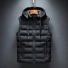 Winter Mens Warm Jacket Sleeveless Vest Man Fleece Lined Vest Hooded Coats Men Windbreaker Padded Waistcoats Clothing