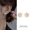Banyan Tree S925 Silver Snowflake Diamond Earrings - Elegant Design for Autumn/Winter