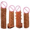 Realistic Condoms For Men Reusable Penis Sleeve For Male Extender Dildo Enhancer Enlargement Condom Male Cock Sex Toys