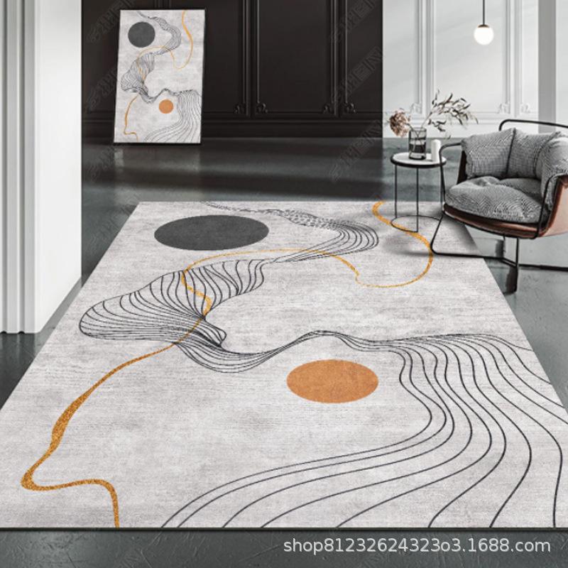 Nordic Living Room Carpet: Modern Simple Luxury Floor Mat for Bedroom & Coffee Table, Washable.