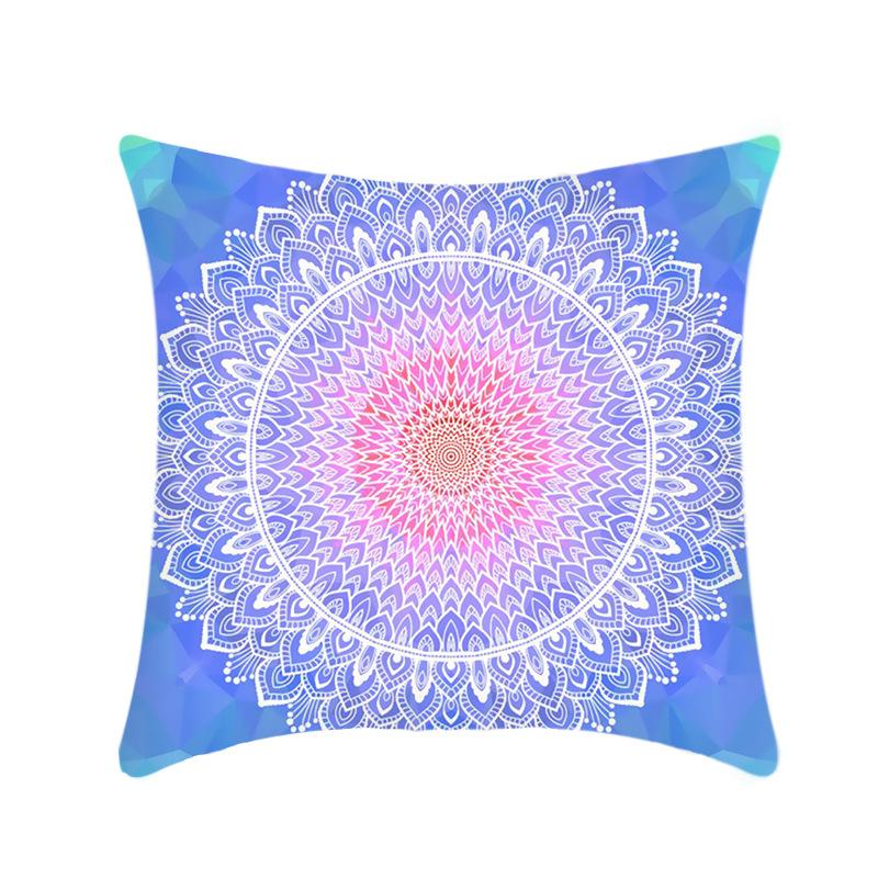 Creative Bohemian Style Mandala Sofa Pillow Cover Tatami Bay Window Pillow Cover Short Plush Printed Cushion