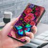 Rainbow Butterfly and Flower Pattern PU Leather Book Case for iPhone Samsung Huawei Honor Google Redmi Xiaomi LG Motorola Sony Nokia Oneplus Oppo