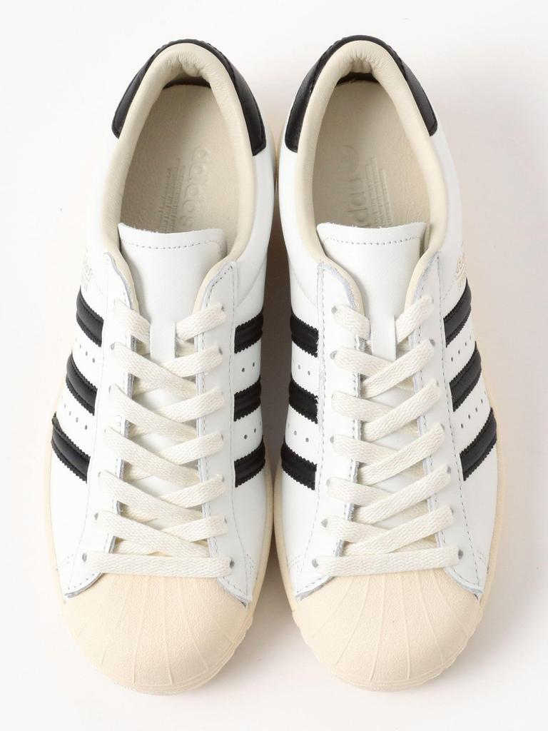 Beams Boy SUPERSTAR VINTAGE Women's Canvas Shoes, Core White/Core Black/Cream White, Size 24.5