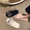 New Bow Fur Slippers Women's Fashion Home Home Warm Floor Cotton Slippers