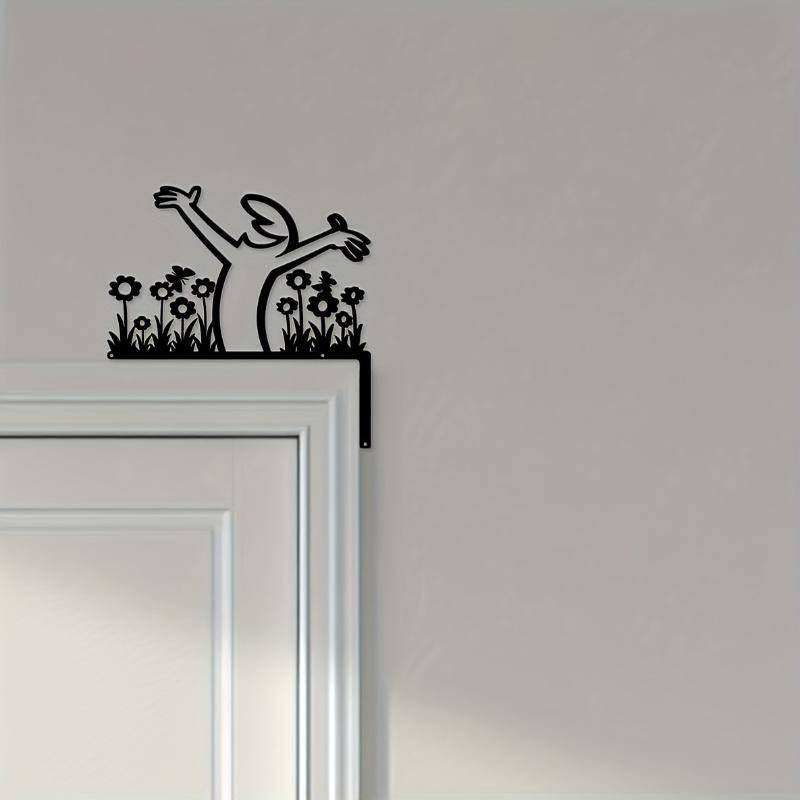 Metal Wall Decor Wrought Iron Sign Home Interior Door Frame Art Hanging Painting Room Decor Lucky Cat Home Decoration