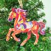 Christmas Horse Ornaments 2D Acrylic Colorful Horse Ornament for Christmas Tree Equestrian Gifts for Women Horse Lovers